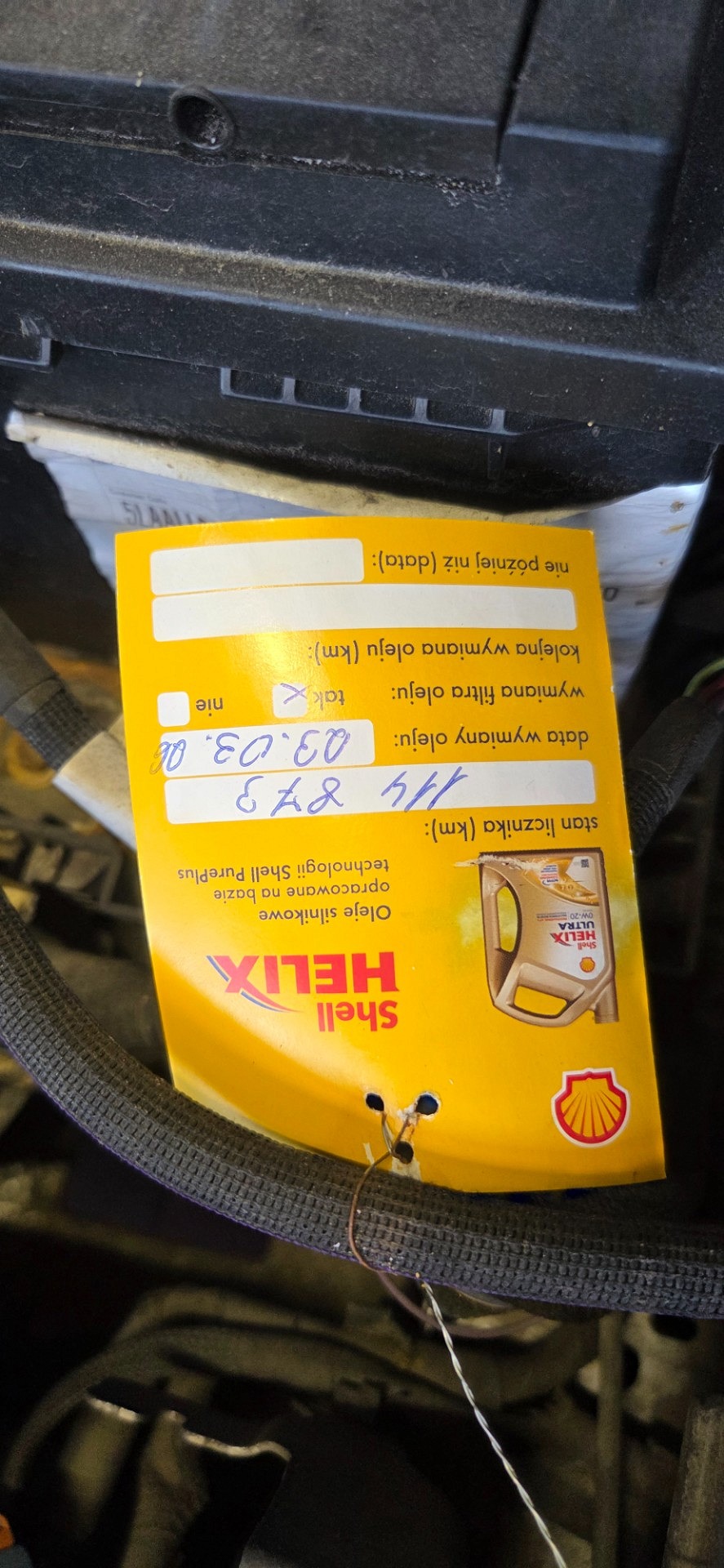 Informacja o wymianie oleju - OPEL CORSA F